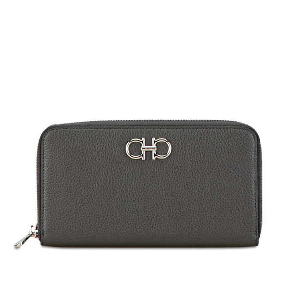 SALVATORE FERRAGAMO Gray Leather Wallet - Picture 1 of 10